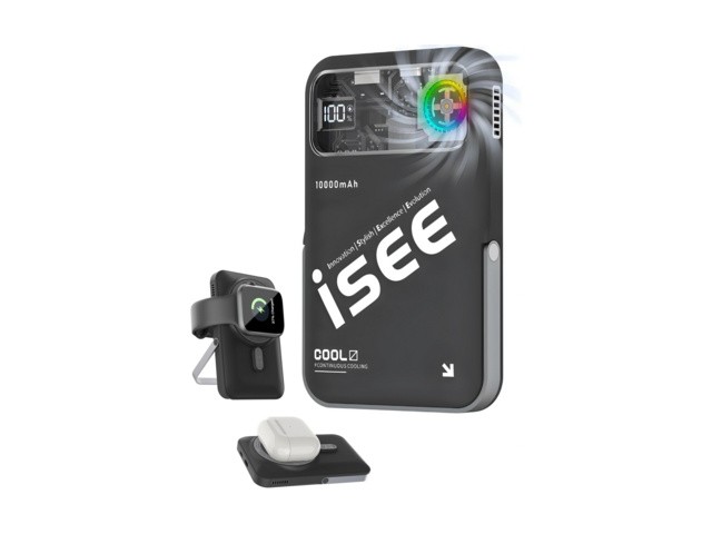 [아이폰 맥세이프 보조배터리] 추천합니다 isee 아이시10000mAh 쿨링 맥세이프 터보 냉각팬 거치대 무선고속충전 3in1리튬 폴리머 보조배터리
